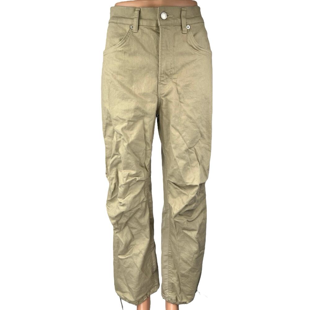 Oak + Fort Double Faced Beige High Rise Wide Leg Drawcord Baggy Trousers Pants 4